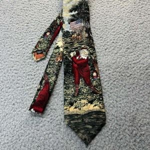 Golfer Tie Santa Christmas Tie Americana Neck Tie Men Fore Elf Rain deer